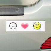 vrede%20symbool, hart bumpersticker (Op auto)