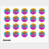 Vrede 3D / reflexie | lineair gekleurd Ronde Sticker (Vel)