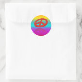 Vrede 3D / reflexie | lineair gekleurd Ronde Sticker (Tas)