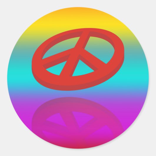 Vrede 3D / reflexie | lineair gekleurd Ronde Sticker (Voorkant)