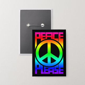 Vrede A.u.b. Regenboog Lettering Button