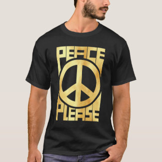 Vrede A.u.b. Zachte Gouden Letters T-shirt