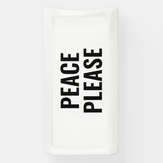 Vrede alsjeblieft witte en zwarte tekst anti-oorlo spandoek (Verticaal)