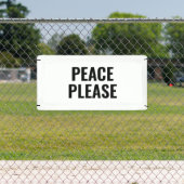 Vrede alsjeblieft witte en zwarte tekst anti-oorlo spandoek (Insitu)
