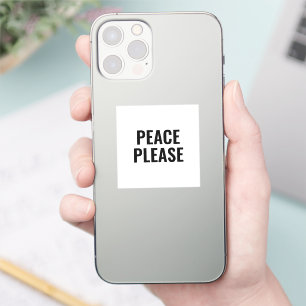 Vrede alsjeblieft witte en zwarte tekst anti-oorlo sticker