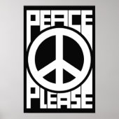 Vrede Alsjeblieft Witte Lettering Poster (Voorkant)