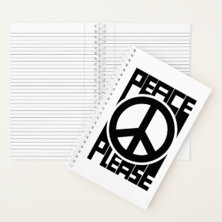 Vrede Alsjeblieft Zwarte Lettering Notitieboek