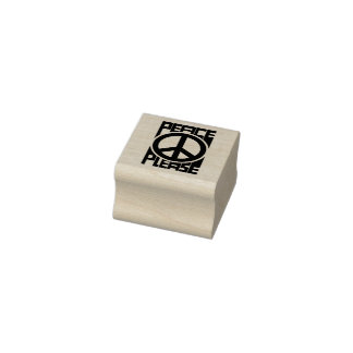 Vrede Alsjeblieft Zwarte Lettering Rubberstempel