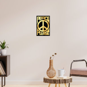 Vrede Alstublieft Zachte Gouden Letters Poster