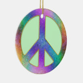 Vrede begint binnen kerstboomversiering keramisch ornament (Rechts)
