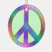 Vrede begint binnen kerstboomversiering keramisch ornament (Links)