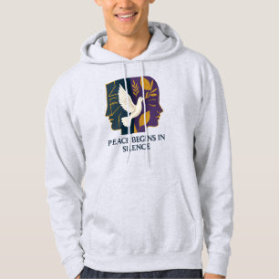Vrede Begint in Stilte Duif Hoodie