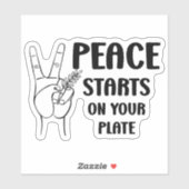 Vrede begint op je Bord, Vegan Activism Sticker (Vel)