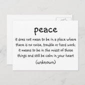 vrede briefkaart (Voorkant / Achterkant)