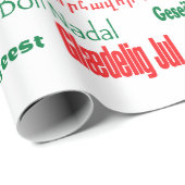 Vrede coëxistente prettige kerst Veel talen Cadeaupapier (Rol Hoek)