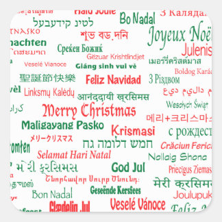 Vrede coëxistente prettige kerst Veel talen Vierkante Sticker