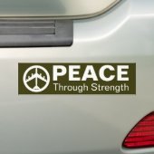 Vrede door kracht bumpersticker (Op auto)
