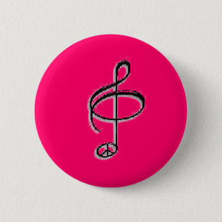 vrede door muziek ronde button 5,7 cm