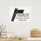 vrede door vuurkracht poster (Keuken)