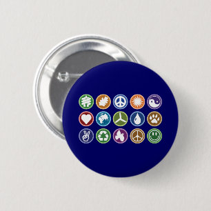 Vrede / Eco-symbolen Ronde Button 5,7 Cm