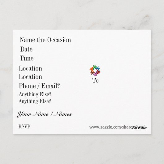 Vrede, Eenheid, Teamwork Briefkaart (Achterkant)