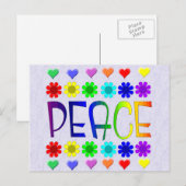 Vrede en bloemen briefkaart (Voorkant / Achterkant)