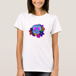 Vrede en bloemen t-shirt