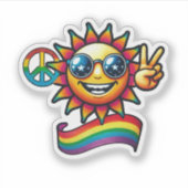 Vrede en geluk sticker (Voorkant)