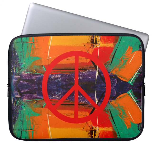 Vrede- en graffiti-laptophoes laptop sleeve (Voorkant)