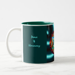Vrede en harmonie, kin... tweekleurige koffiemok
