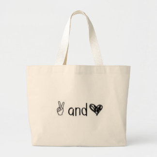 Vrede en liefde grote tote bag