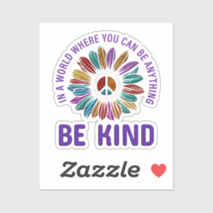 Vrede en Liefde Hippie Boho Wees Aardig  Sticker
