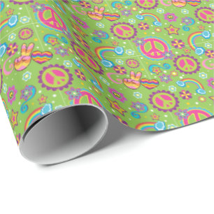 Vrede en liefde, Hippie Wrapping Paper Cadeaupapier