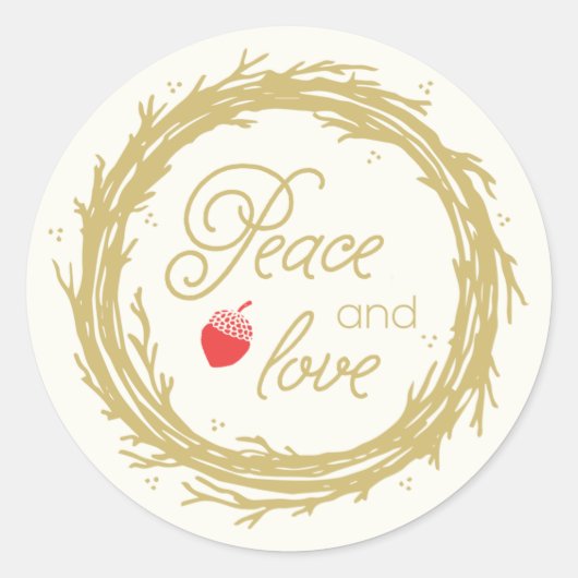 Vrede en Liefde Holiday Gift Label Stickers (Voorkant)