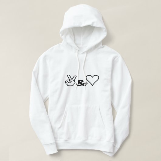 Vrede en liefde hoodie (Design voorkant)