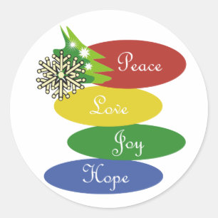 Vrede en liefde met Kerstmis Ronde Sticker