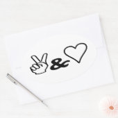 Vrede en liefde ovale sticker (Envelop)