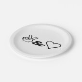 Vrede en liefde papieren bordje (Gekanteld)