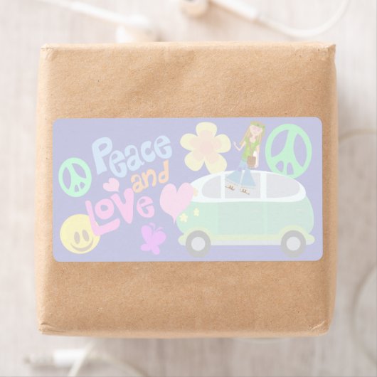 Vrede en Liefde plezier Groovy Sixties Stijl Etiket (Insitu)