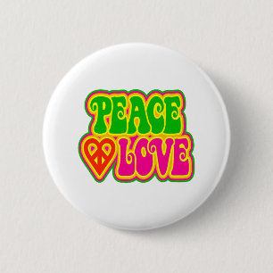 vrede en liefde ronde button 5,7 cm
