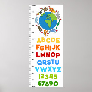 Vrede En Liefde Schattige Cartoon Dieren Van De We Poster