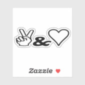 Vrede en liefde sticker (Vel)