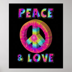 Vrede en liefde voor Tie Dye-vredesteken Poster