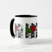 Vrede en liefde voor voetgangers mok (Voorkant links)