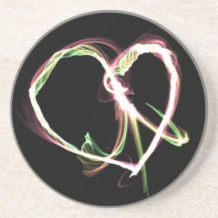 Vrede en liefde zwart zandsteen onderzetter