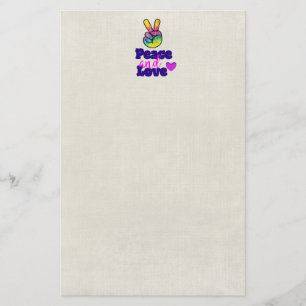 Vrede- en liefdestipografie Rainbow Hand Peace Sig Briefpapier