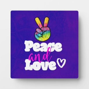 Vrede- en liefdestipografie Rainbow Hand Peace Sig Fotoplaat