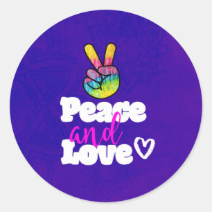 Vrede- en liefdestipografie Rainbow Hand Peace Sig Ronde Sticker