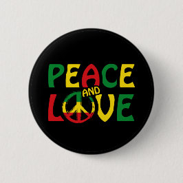 VREDE EN LOVE, reggagestijl Ronde Button 5,7 Cm