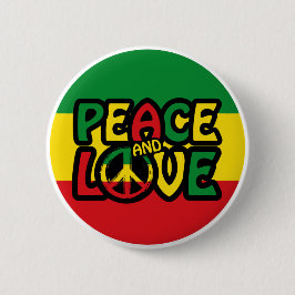VREDE EN LOVE, reggagestijl Ronde Button 5,7 Cm